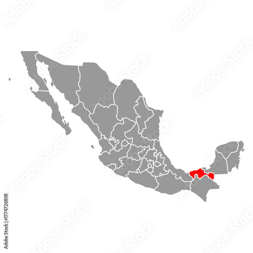 Tabasco of Mexico map shape, travel web concept icon vector illustration .