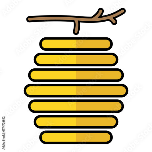 Hive natural icon, bee web flat habitat sign, graphic vector illustration .