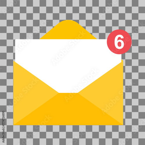 Email business icon, flat web client message sign, mail app vector illustration .