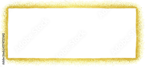 Golden glitter rectangle frame sparkle border festive design element