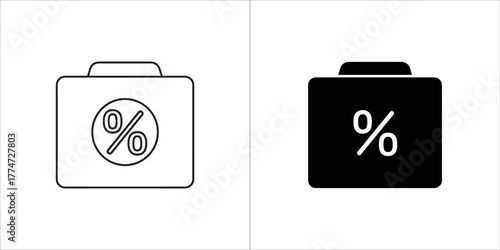Two icons of a cardboard box with fulfilment by amazon and fba solid text, one outlined and one solid