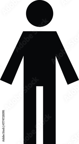 Simple black human silhouette icon