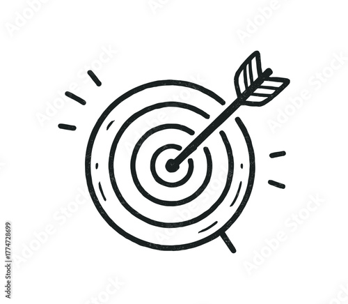 handdrawn cute doodle style aim vector line illustration