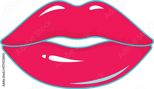 Vibrant pink kiss lips bold beauty icon