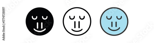 calm reaction pause icon on white background Black silhouette flat icon outline icon and colored icon style three minimal vector icon style