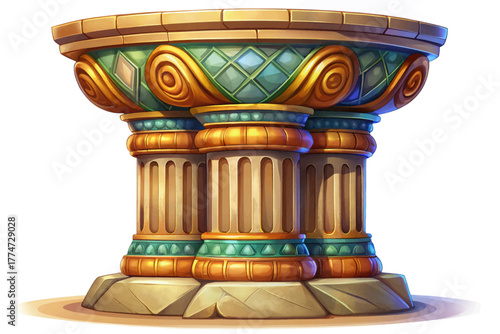 Ancient Egyptian Djed pillar made of carved sandstone representing stability and eternal strength