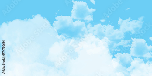 Blue sky in grunge style. A cloud that is in the sky with the bottom right corner. Vector illustration. blue sky and clouds .