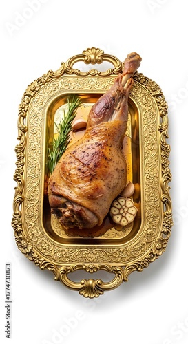 roasted chicken on a white background