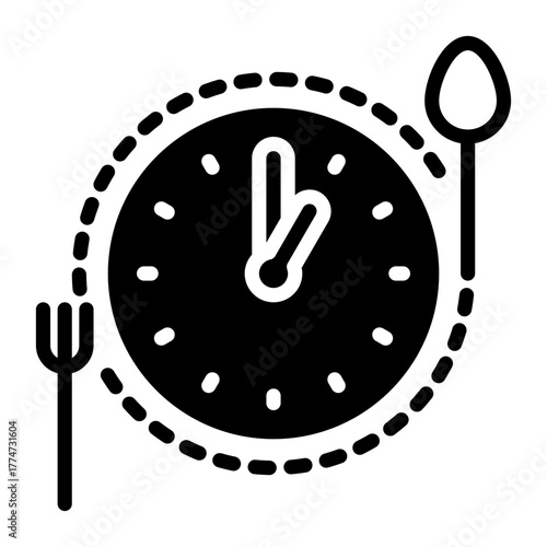 lunch time icon, glyph icon style