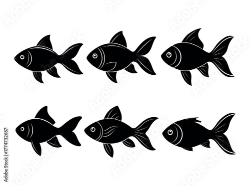 minimalist goldfish silhouette-vector clean-flat Design