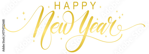 Happy new year text lettering callygraphy vector eps