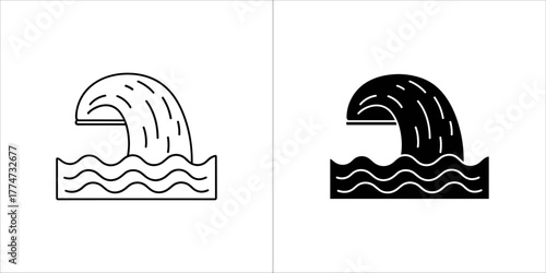Wave icon in vector format for your project