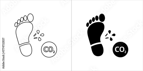 Carbon footprint icon, vector illustration