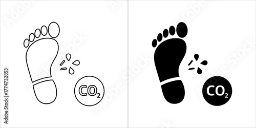 Carbon footprint icon, vector illustration