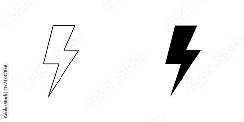 Lightning bolt, a symbol of electricity, vector