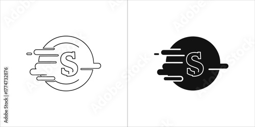 Outline and glyph style dollar for apps