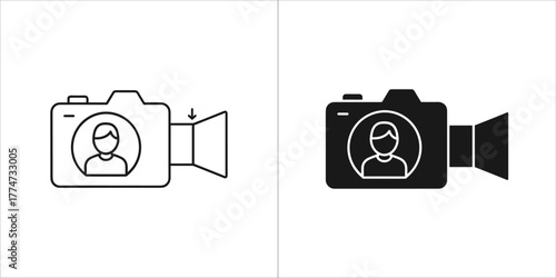 Vector illustration of a video camera with person