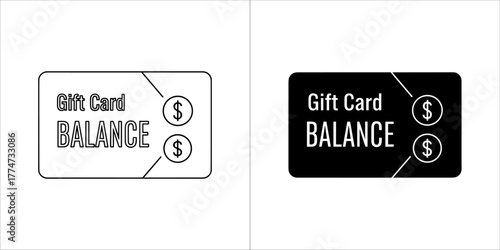 Gift card balance icons with dollar signs