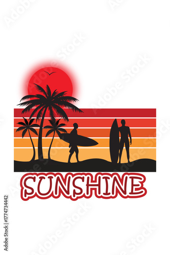 Featuring a vintage-inspired sunshine graphic, it’s ideal for beach days, outdoor adventures, or simply spreading good vibes.