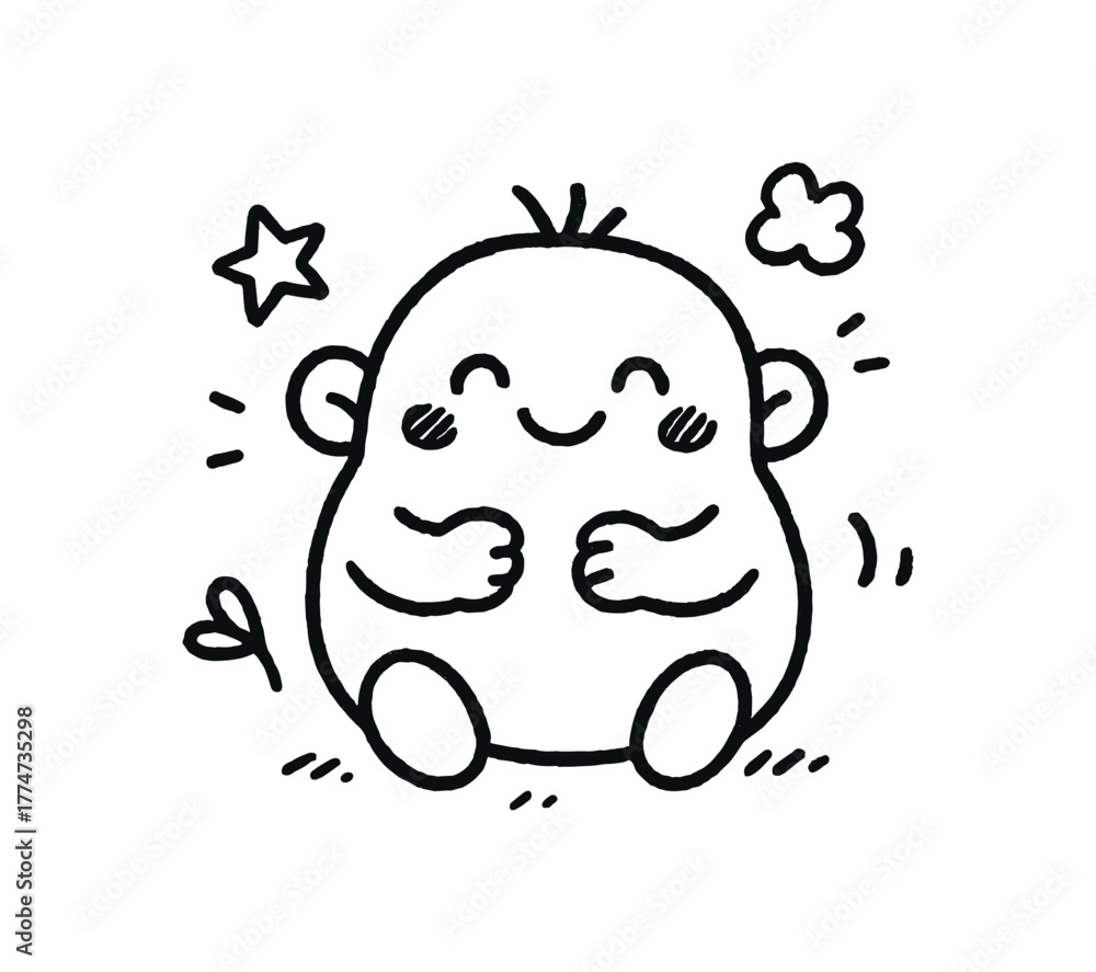 Obraz premium handdrawn cute doodle style icon vector line illustration