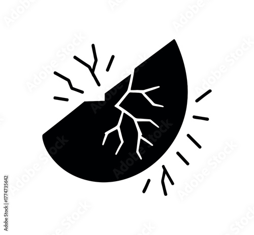 fragment flat black solid vector illustration isolated on white background