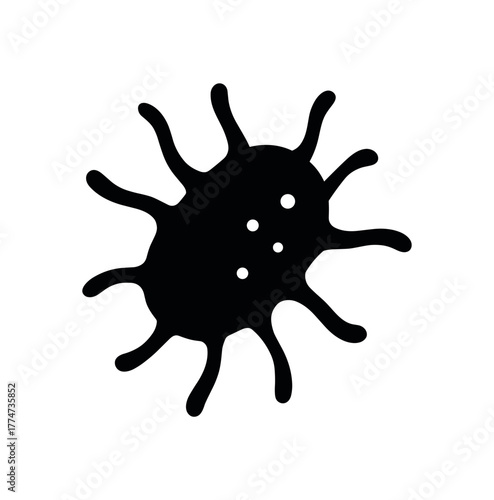 speck flat black solid vector illustration isolated on white background