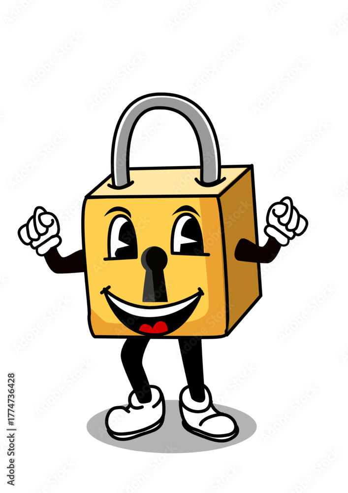 Fototapeta premium Illustration of a funny padlock