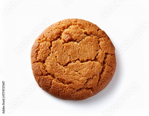 ginger molasses cookie isolated on white