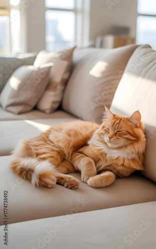 cat on sofa