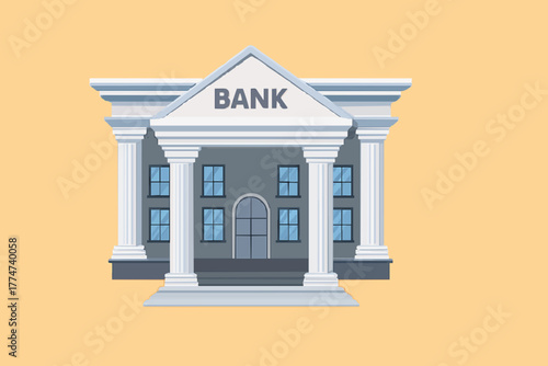 bank building vector illustration with flat design style