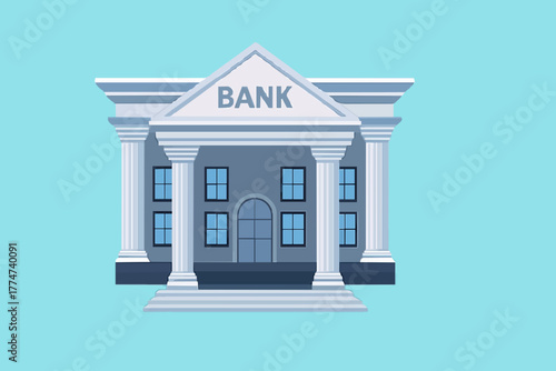 bank building vector illustration with flat design style