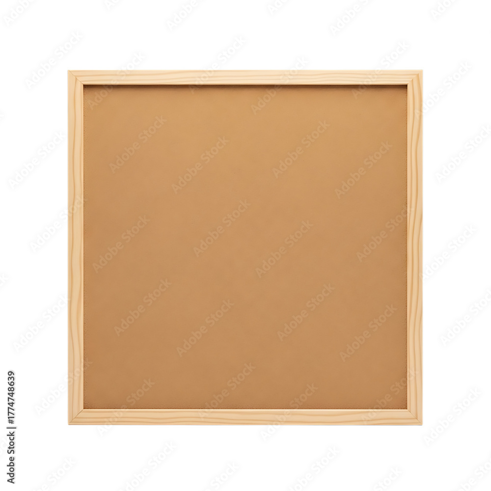 Fototapeta premium Empty wooden framed corkboard isolated on transparent background