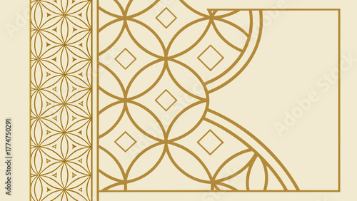 Sophisticated geometric pattern with floral accents, elegant design elements