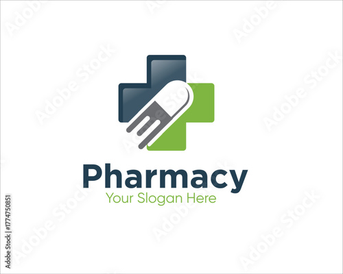 cross and fast medical delivery logo designs