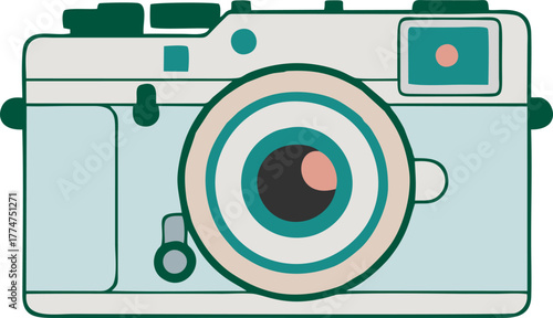 Cartoon camera illustration, camera icon clipart vector on transparent background, Classic Camera Silhouette Set Clipart