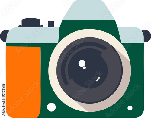 Cartoon camera illustration, camera icon clipart vector on transparent background, Classic Camera Silhouette Set Clipart