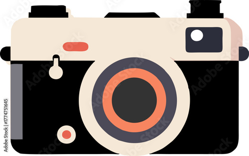 Cartoon camera illustration, camera icon clipart vector on transparent background, Classic Camera Silhouette Set Clipart