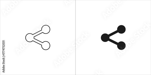 Share icon in outline and solid black on