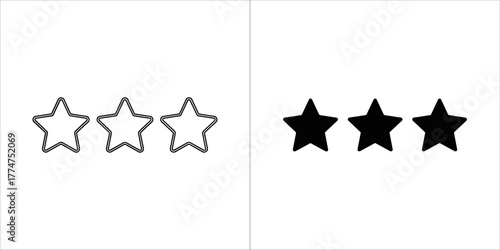 Three star rating icon
