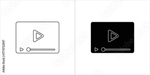 Play button and progress bar in a video player interface