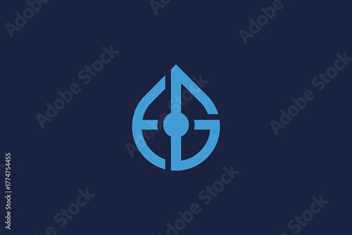 letter eg with drops logo icon design vector template