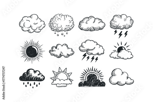 Drawn Weather Icons Collection
