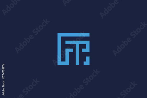 letter ftp with logo icon design vector template
