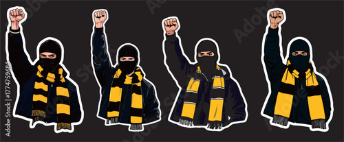 A vector of Football Hooligans with passion 
