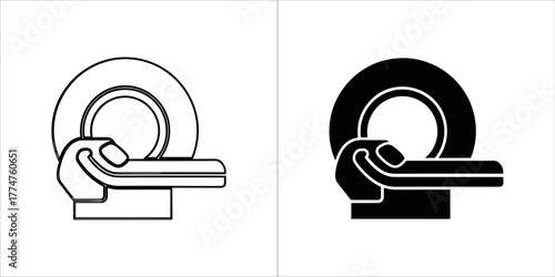 Mri scanner icon, magnetic resonance imaging machine