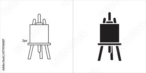 Easel icon, a tool for painting and drawing