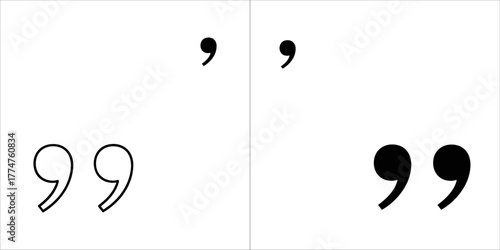 Quotation mark icon on, representing speech or citation