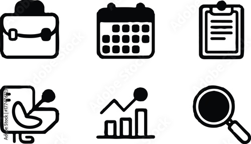 Business Icons Set - Black & White