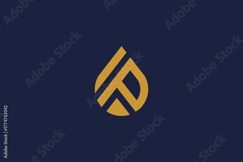 letter p with drops logo icon design vector template