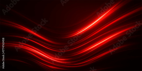 Abstract flowing red and purple silk design with glowing light and wave pattern